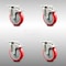 Service Caster 5 Inch 316SS Red Polyurethane Swivel Top Plate Caster Set Total Lock Brake SCC SCC-SS316TTL20S514-PPUB-RED-4 - alternate 3